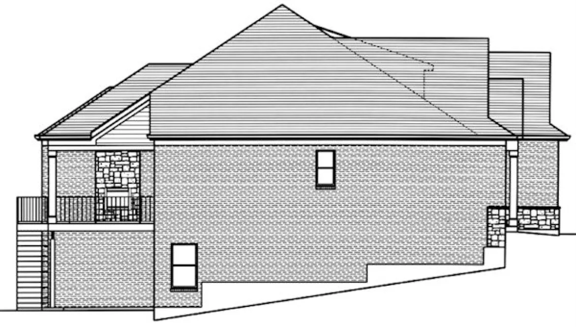 Left Elevation for House Plan #535591