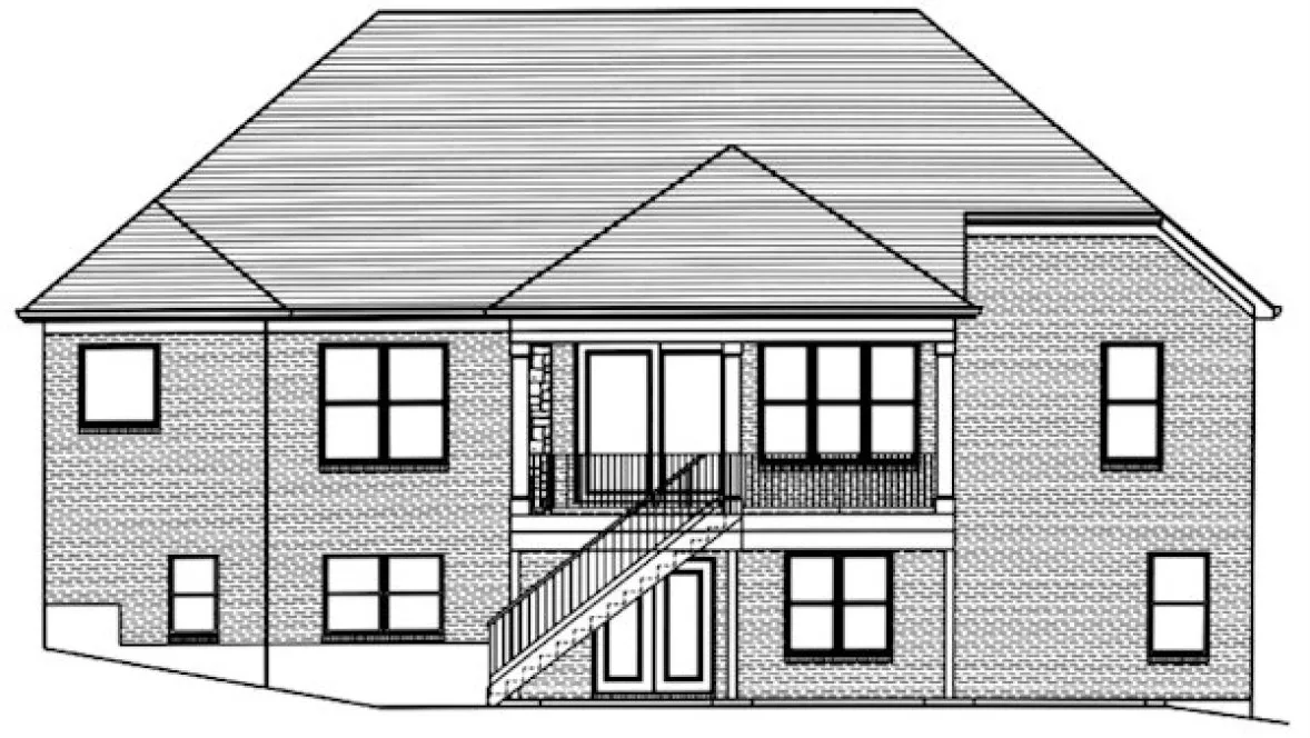 Rear Elevation for House Plan #535591