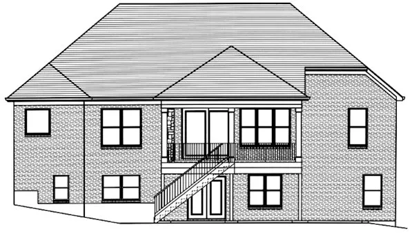 Rear Elevation for House Plan #535591