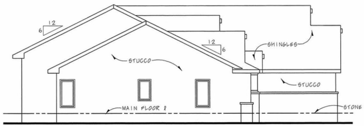 Left Elevation for House Plan #152024