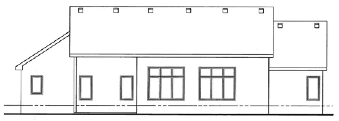 Rear Elevation for House Plan #152024