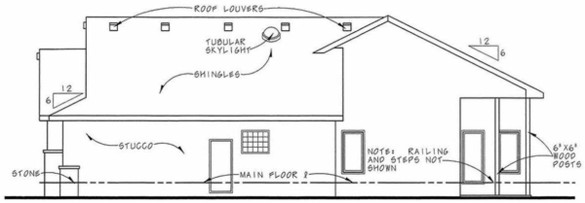 Right Elevation for House Plan #152024