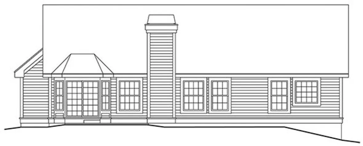 Rear Elevation for House Plan #631671
