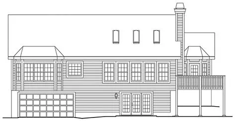 Rear Elevation for House Plan #637871