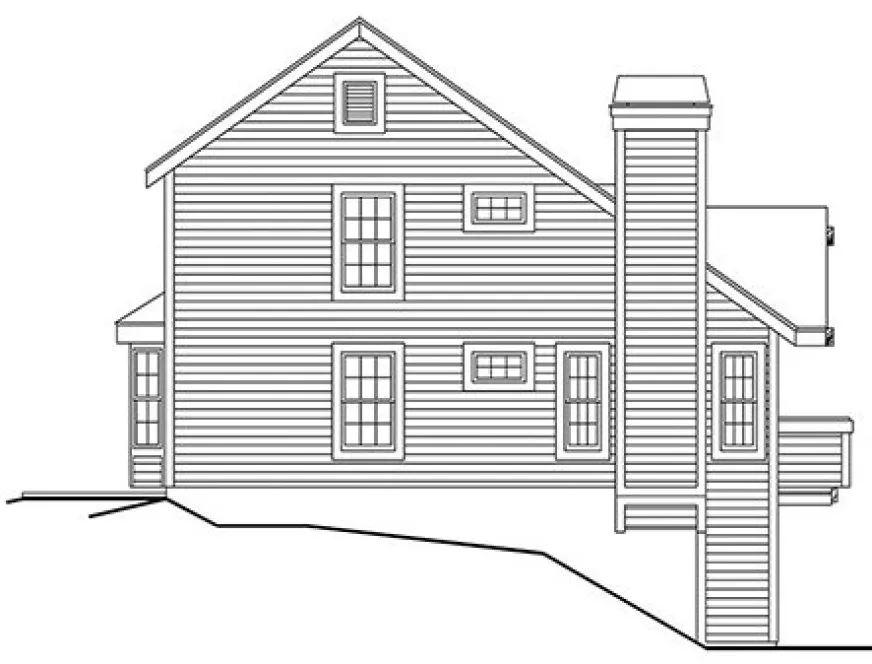 Left Elevation for House Plan #632331