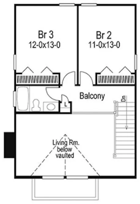 Second Floor Plan for House Plan #632331