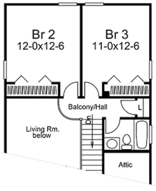Second Floor Plan for House Plan #639921