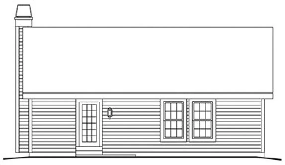 Rear Elevation for House Plan #639612