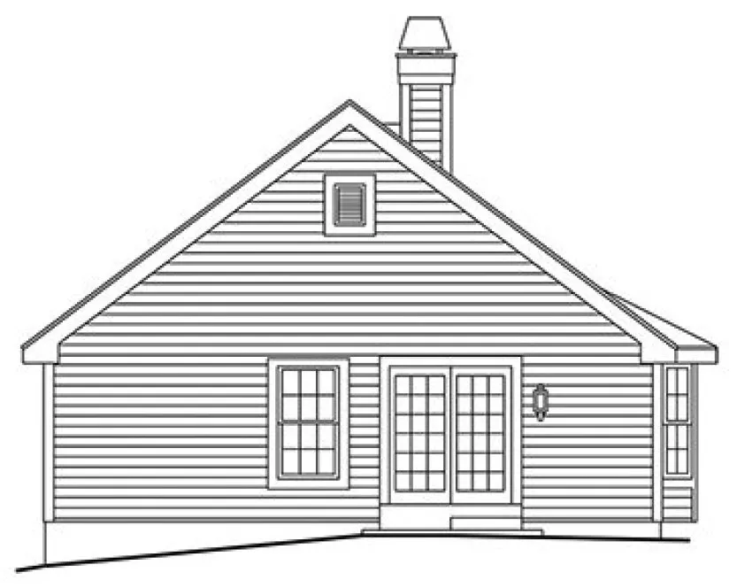 Rear Elevation for House Plan #632541