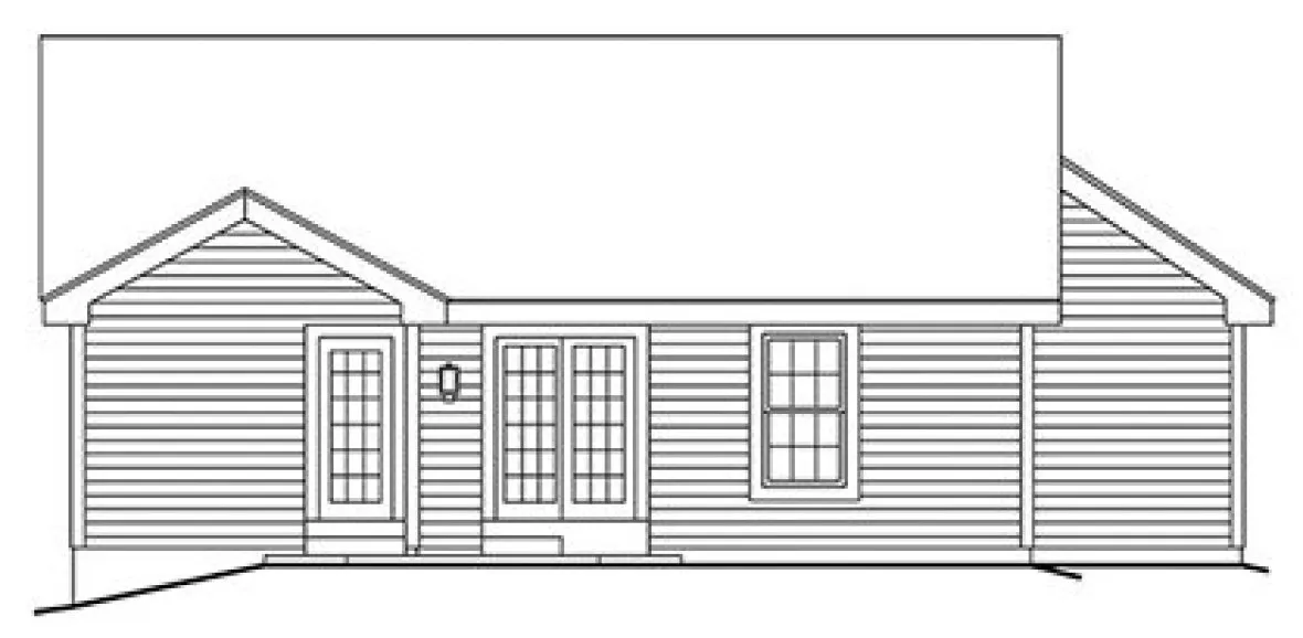 Rear Elevation for House Plan #632601