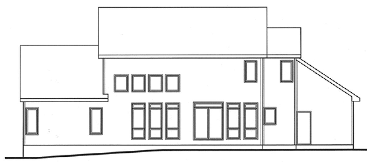 Rear Elevation for House Plan #153002