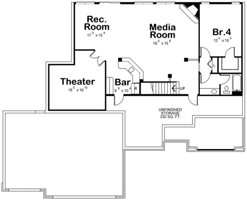 Basement Plan for House Plan #153002