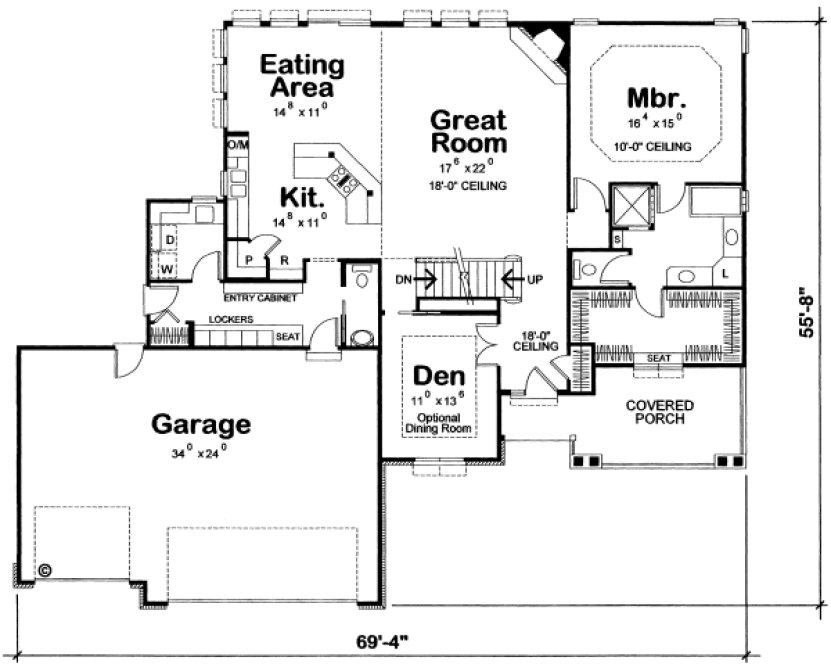 Main Floor Plan for House Plan #153002
