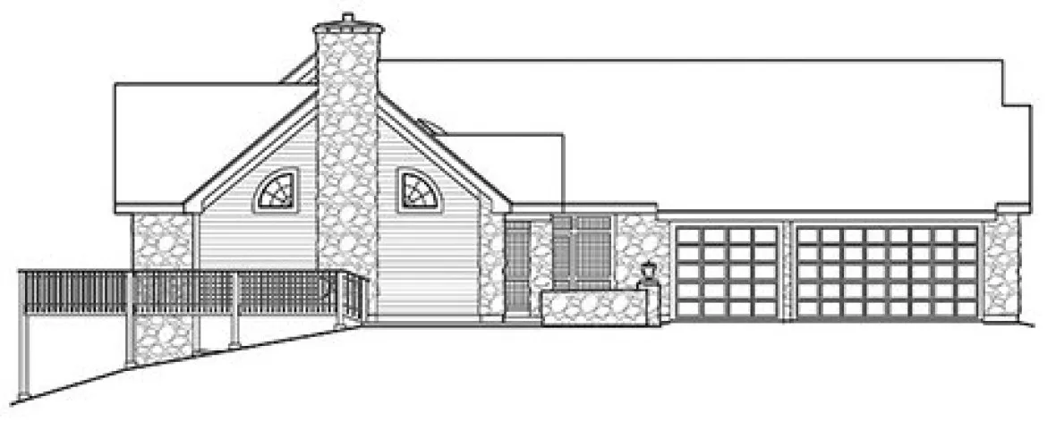 Left Elevation for House Plan #630053