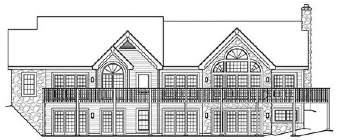 Rear Elevation for House Plan #630053