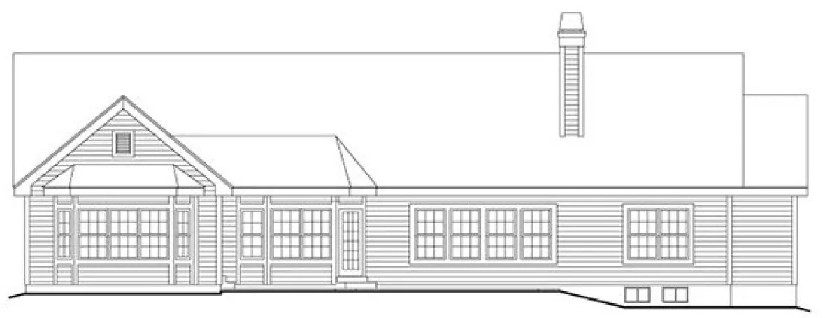 Rear Elevation for House Plan #635962