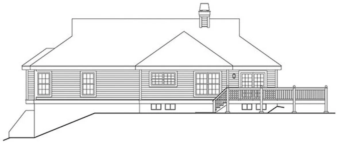 Rear Elevation for House Plan #631261