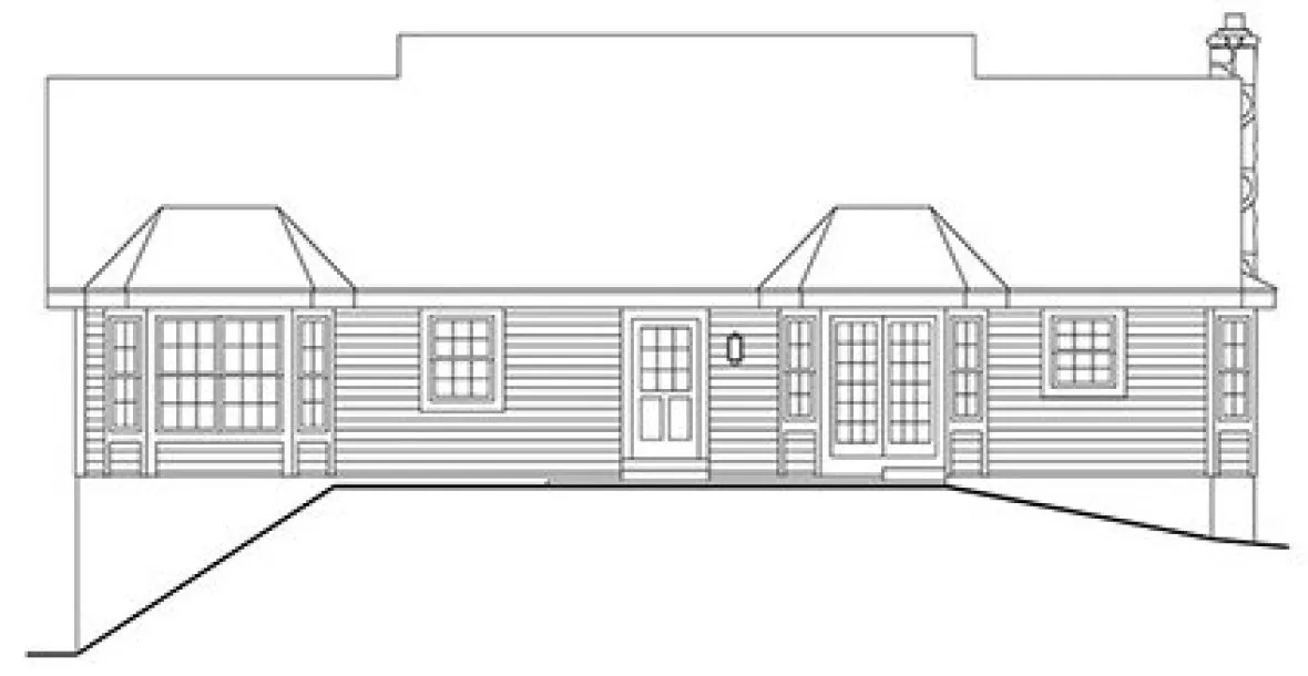 Rear Elevation for House Plan #639551