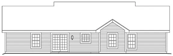 Rear Elevation for House Plan #635631