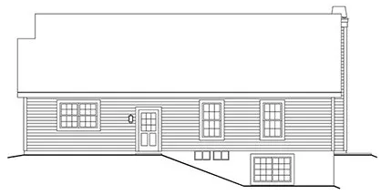 Rear Elevation for House Plan #632701