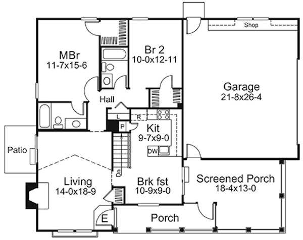 Main Floor Plan for House Plan #632701