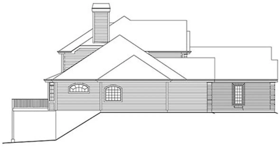 Left Elevation for House Plan #638883