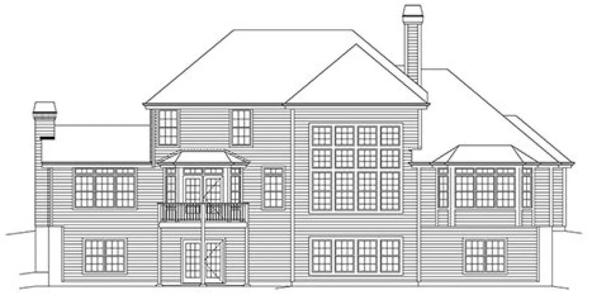 Rear Elevation for House Plan #638883