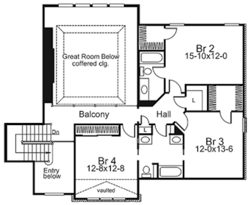 Second Floor Plan for House Plan #638883