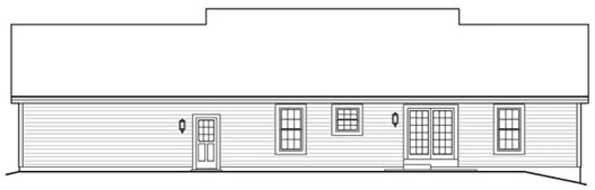 Rear Elevation for House Plan #630131