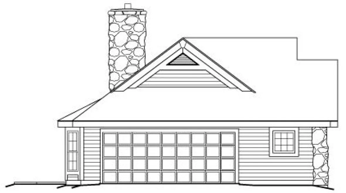Left Elevation for House Plan #630108