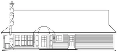Rear Elevation for House Plan #630108