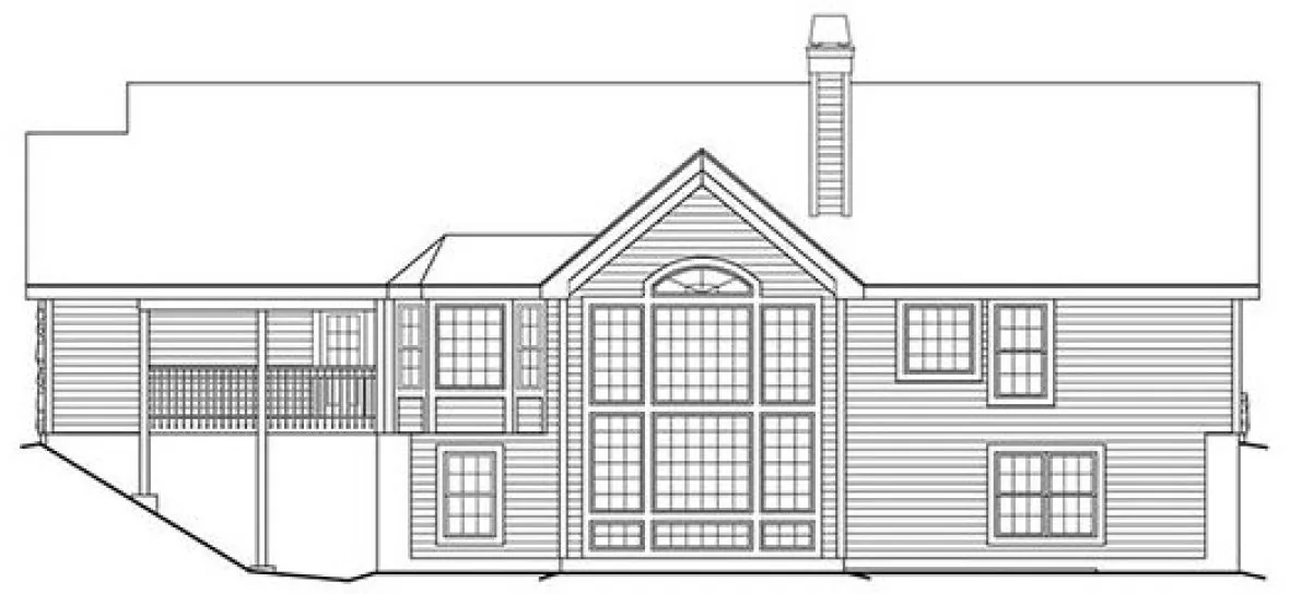 Rear Elevation for House Plan #632351
