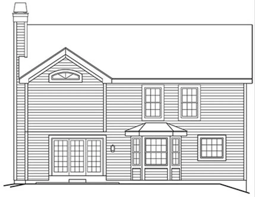 Rear Elevation for House Plan #637612