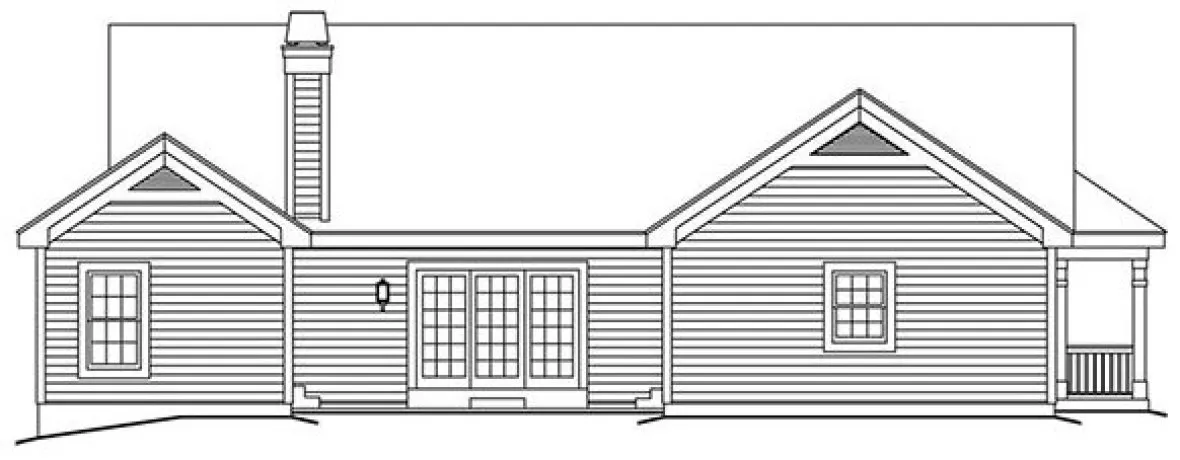Rear Elevation for House Plan #631951