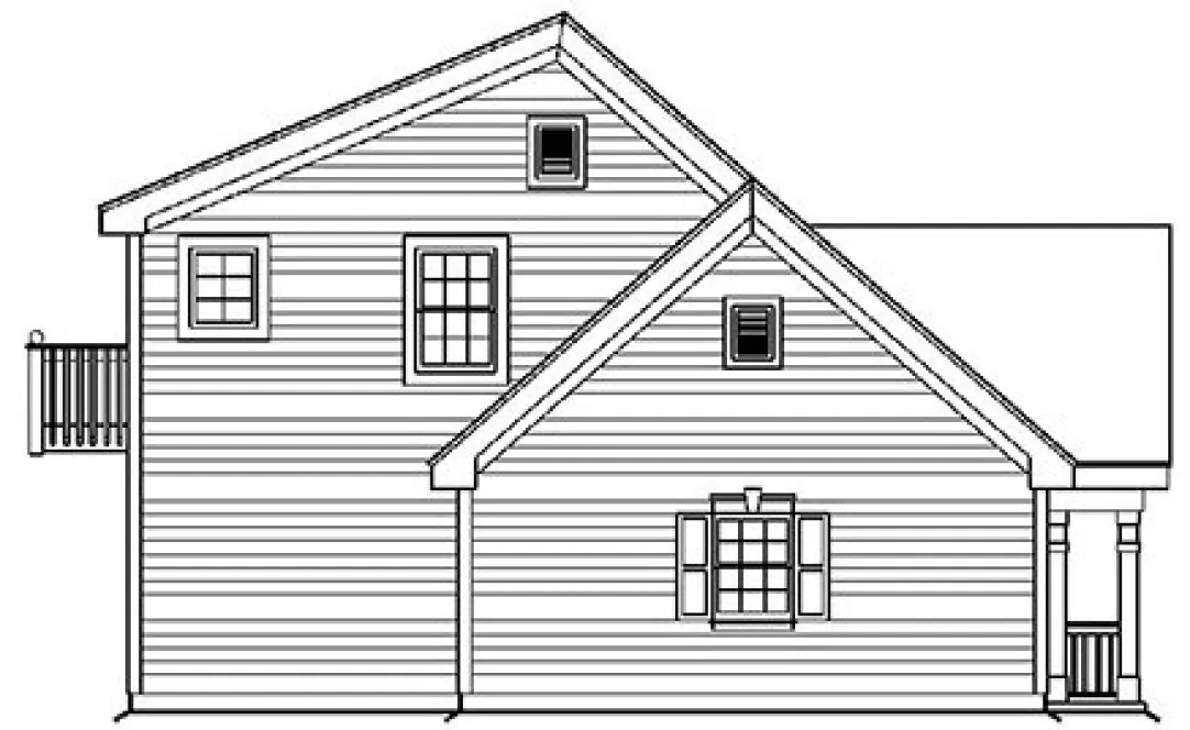 Left Elevation for House Plan #631391