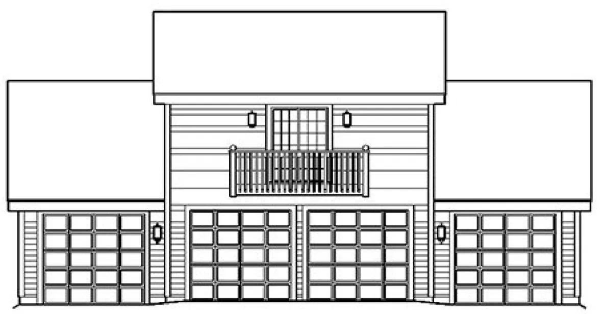 Rear Elevation for House Plan #631391