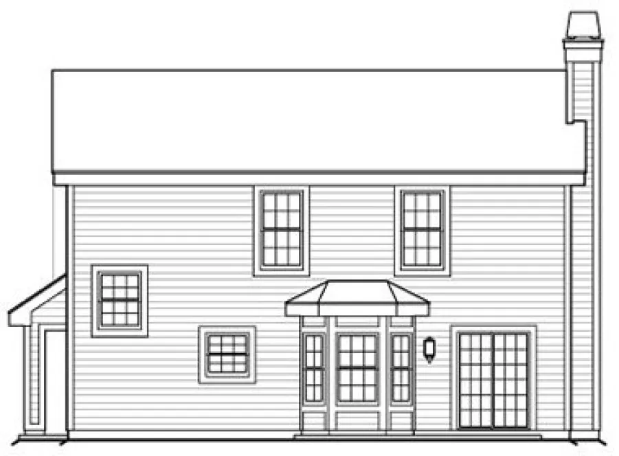 Rear Elevation for House Plan #634671