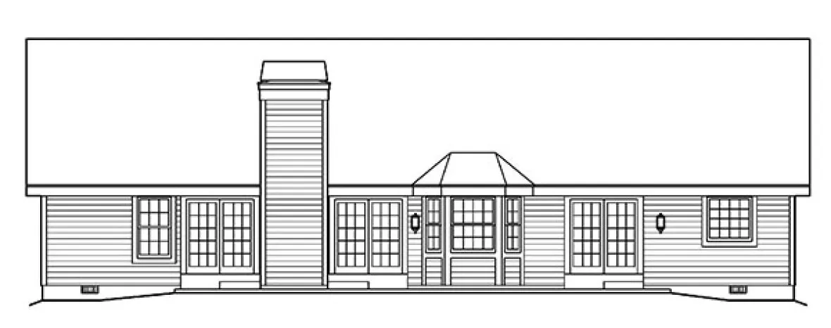 Rear Elevation for House Plan #639291