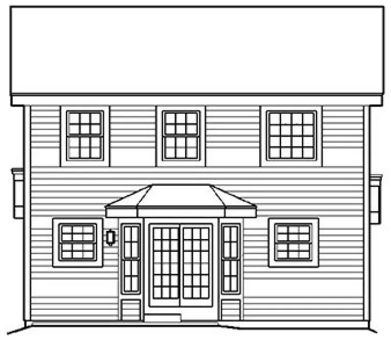Rear Elevation for House Plan #637611