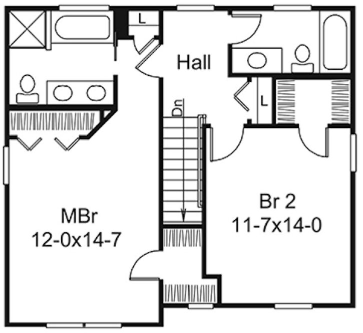 Second Floor Plan for House Plan #637611