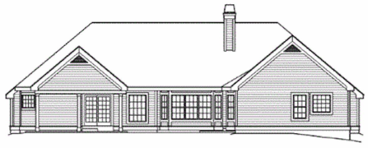 Rear Elevation for House Plan #630242