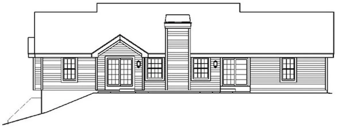 Rear Elevation for House Plan #631491