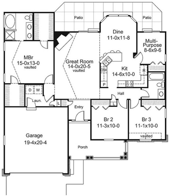 Main Floor Plan for House Plan #630851