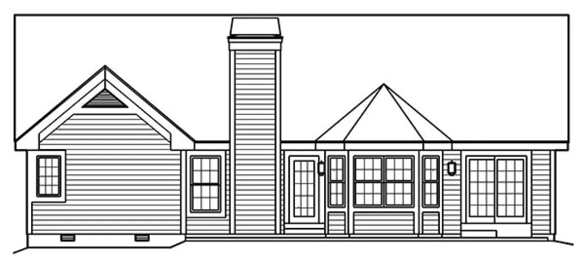 Rear Elevation for House Plan #631471