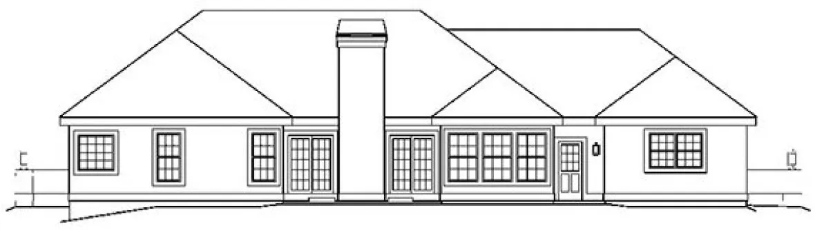 Rear Elevation for House Plan #638491
