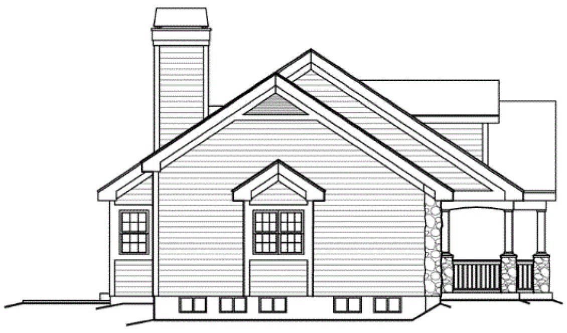 Left Elevation for House Plan #634181