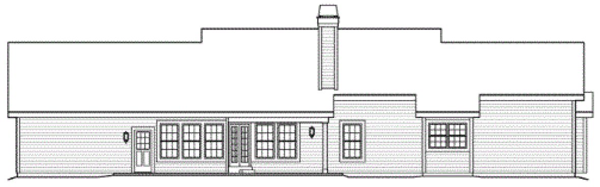 Rear Elevation for House Plan #634181