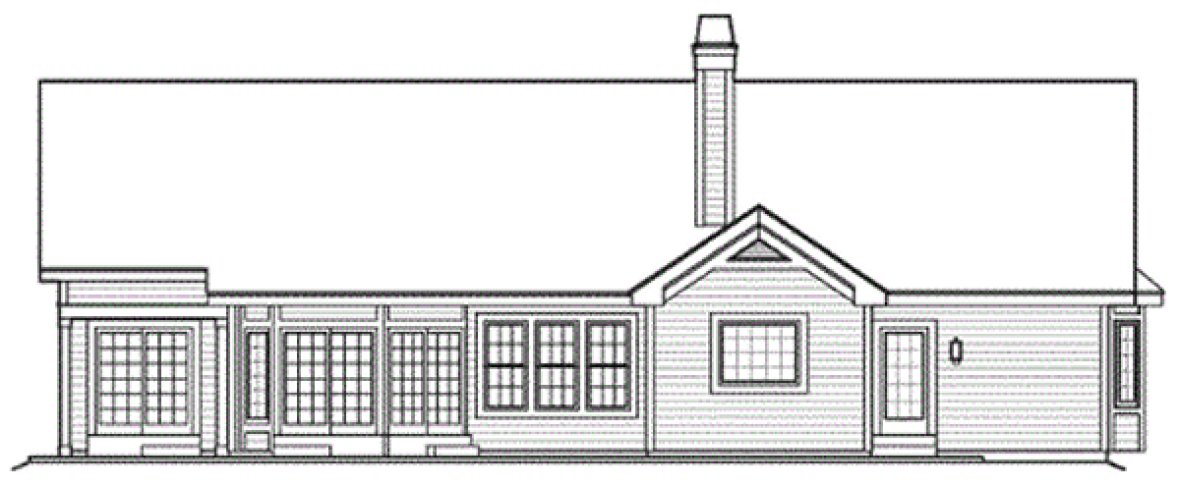 Rear Elevation for House Plan #634512