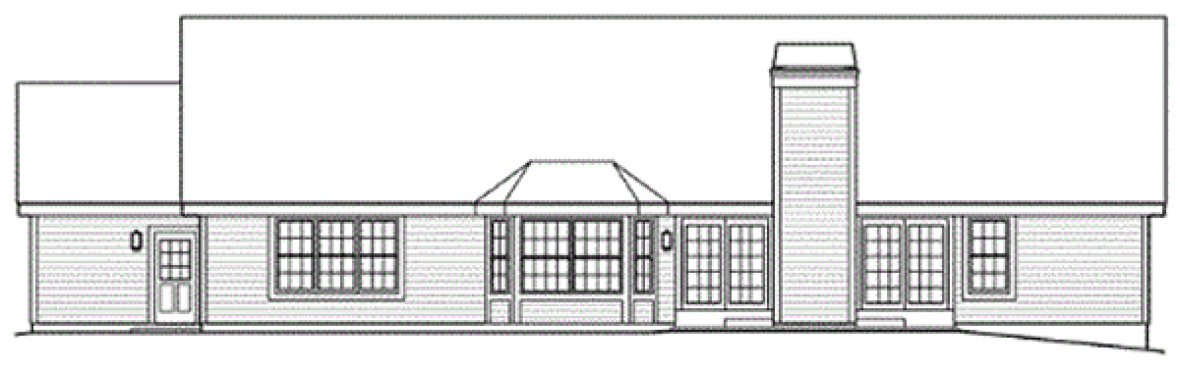 Rear Elevation for House Plan #632232