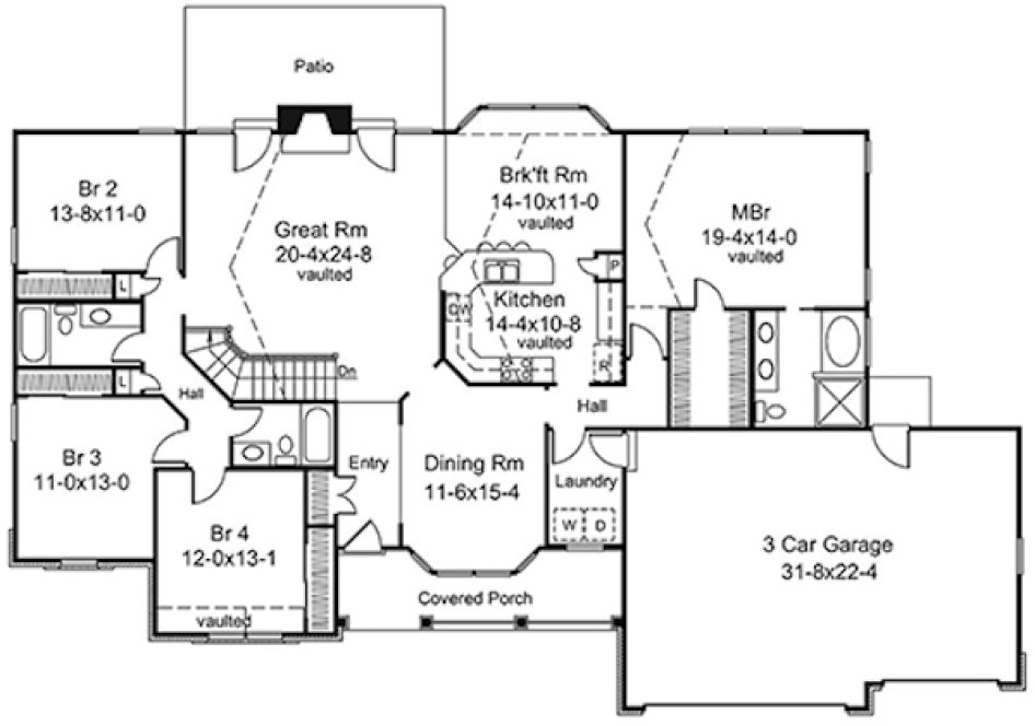 Main Floor Plan for House Plan #632232